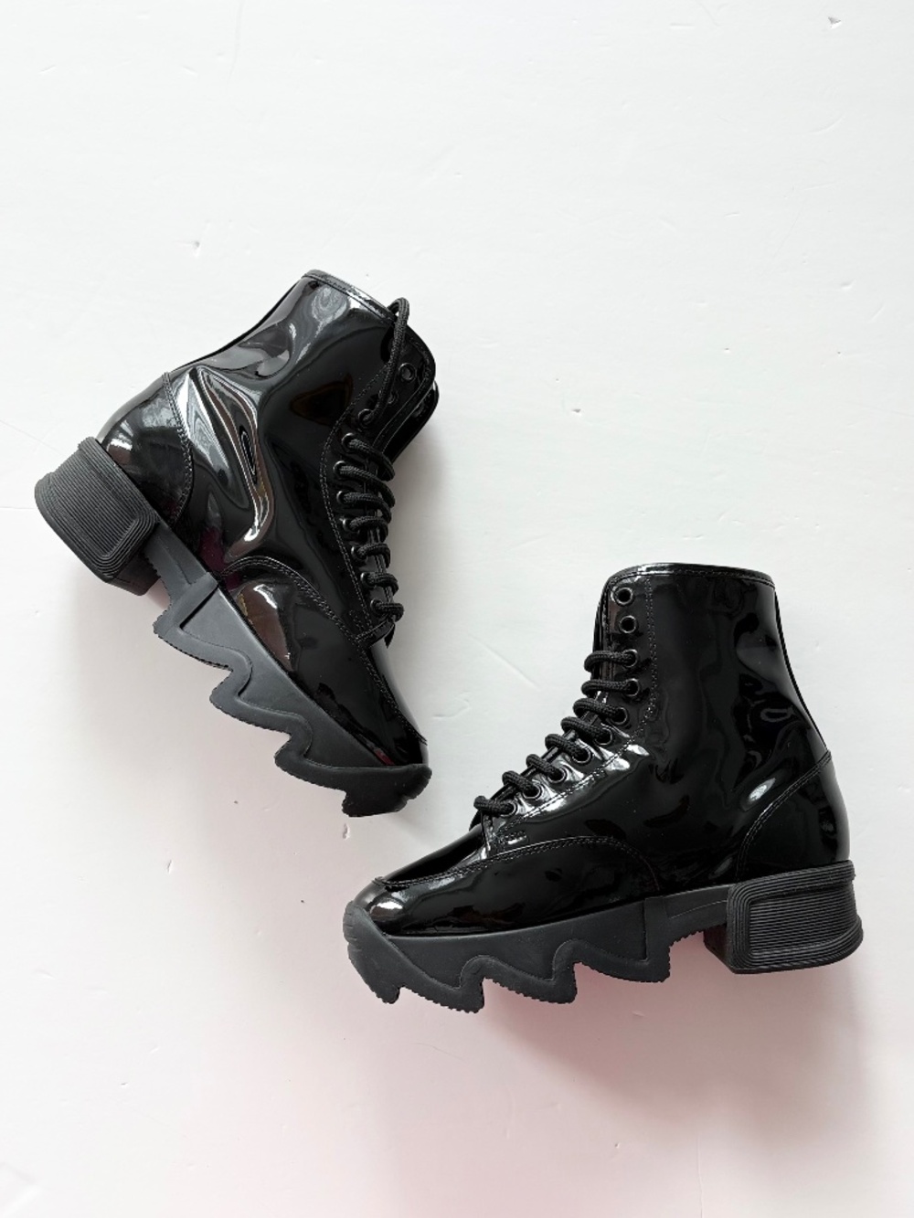 IRI NYC patent leather combat boots
